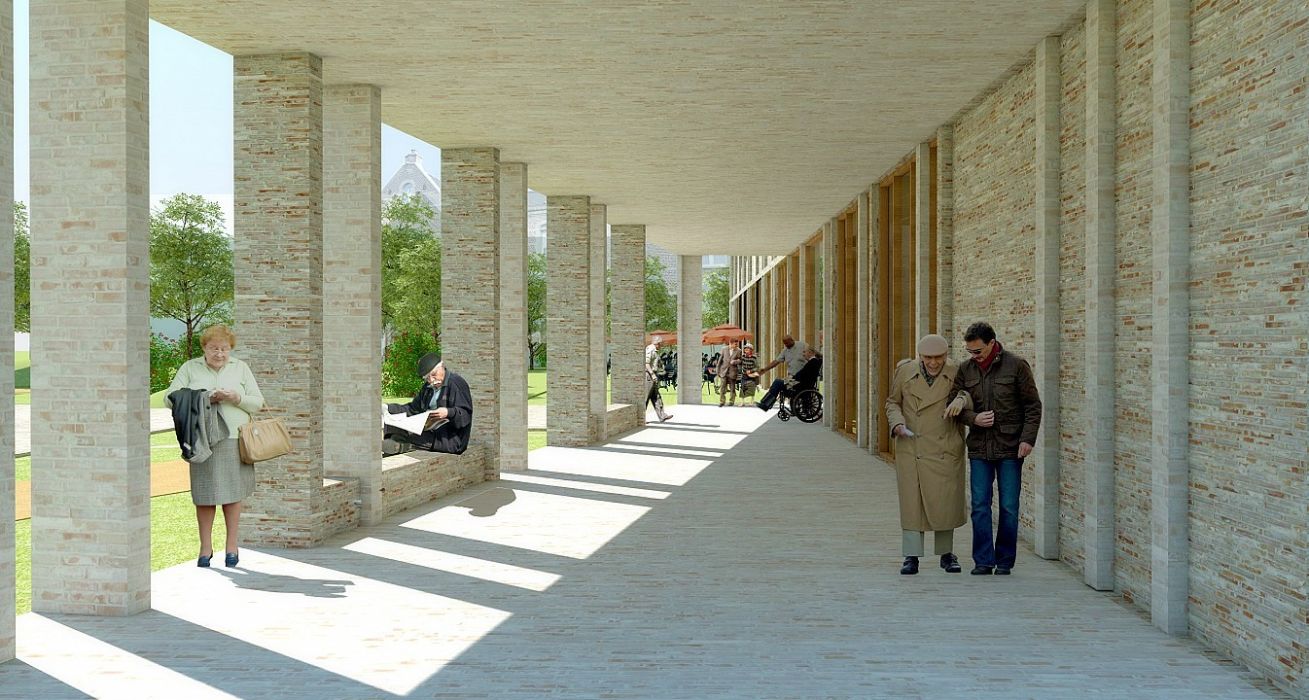 overdekte wandelgang hoofdgebouw